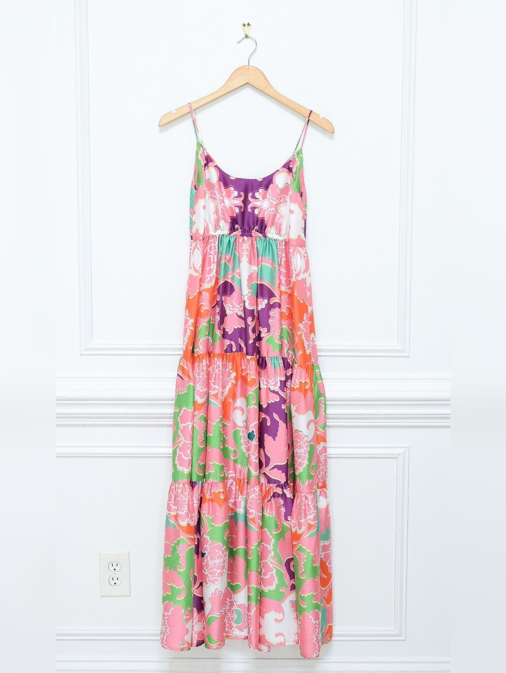 Delfi Collective Sebastienne Floral Maxi Dress Size S Boho Tropical - Picture 8 of 13